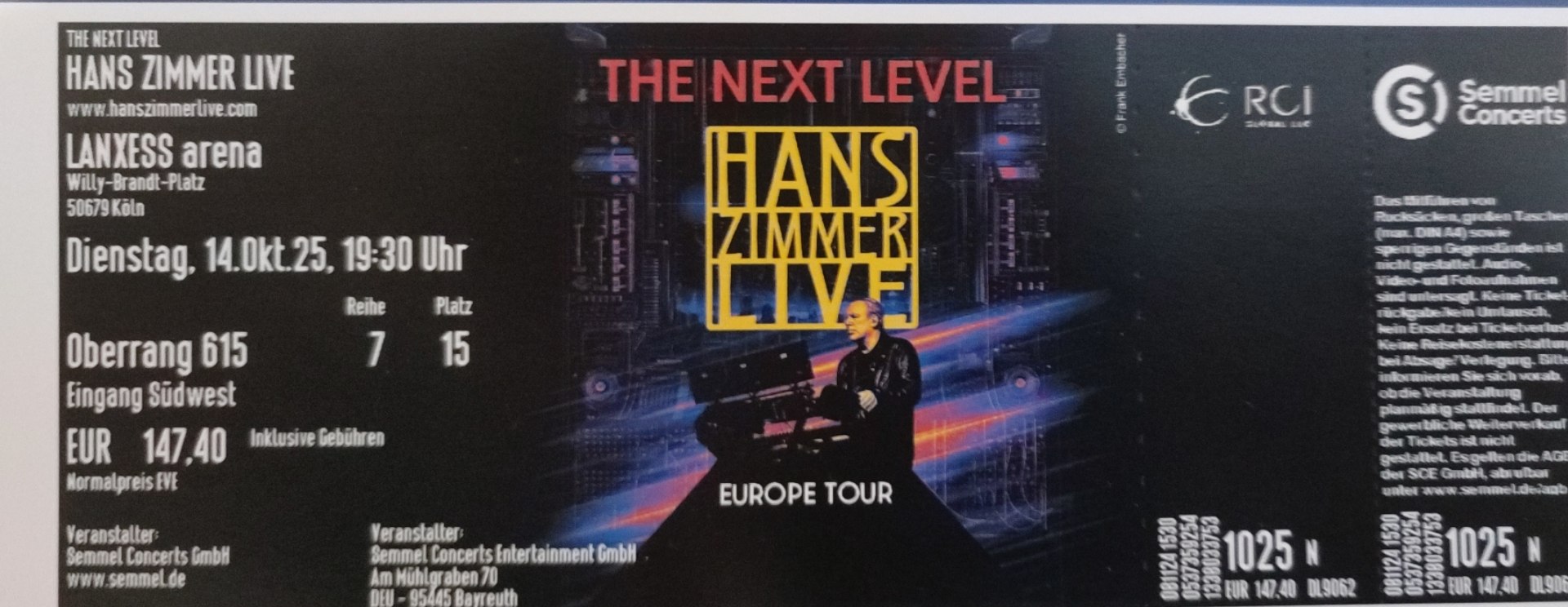 🔵#فروش
   🏙شهر: کلن ، آلمان
   توضیحات: #فروش #بلیط #کنسرت #هانس_زیمر
یک عدد بلیط کنسرت هانس زیمر مورخ سه‌شنبه ۱۴ اکتبر ۲۰۲۵ در کلن به قیمت خرید (147 EUR) به فروش می‌رسد.

   👤 ارتباط با شخص |
@hamshahri_alman
صفحه پذیرنده و کاربر آگهی 